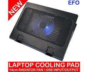 Laptop Radiator Fan Cooling Pad 14Cm Super Silent Fan W/ Blue Led Usb Powered