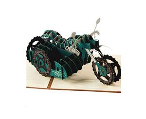 Laser Cut 3d Pop Up Motorcycle Bike Greeting Card for All Occassion