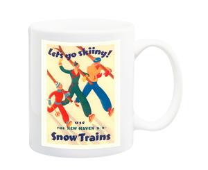 Lets Go Skiing Poster Mug - 11 Fluid Oz