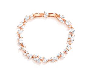 Louison Cluster Statement Bracelet with Cubic Zirconia - Rose Gold Plated