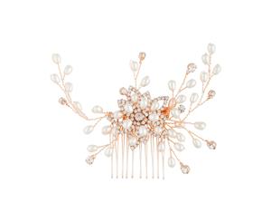 Lovisa Rose Gold Floating Pearl Diamante Comb