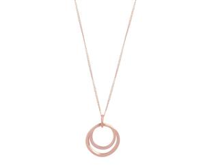 Lovisa Womens Double Circle Loop Pendant Lariat Long Necklace Rose Gold