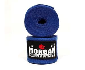 MORGAN Boxing Hand Wraps Muay Thai MMA 180Inch - 4M Long (Pair) - Blue 3x Pairs