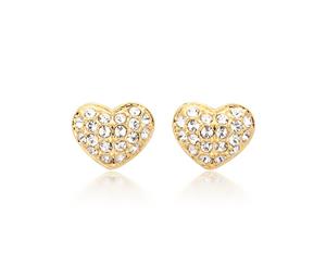 MYJS Alana Heart Earrings with Swarovski Crystals Gold Plated