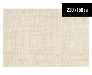 Maple & Elm 220x150cm Natural Fibre Chunky Knit Jute Rug - Bleached