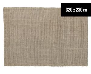 Maple & Elm 320x230cm Natural Fibre Chunky Knit Jute Rug - Natural Silver