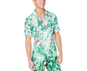 Michael Kors Mens Camp Cotton Printed Hawaiian Print Shirt