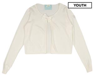 Minifix Girls' Knitted Bow Cardigan - Ivory