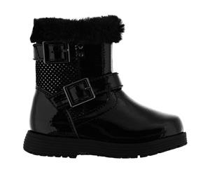 Miso Girls Faith Biker Boots Shoes Footwear Infant - Black Slip On Zip