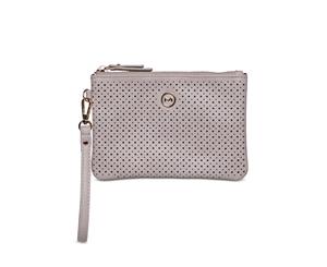 Mocha Perforated Take Me Coin Wallet - Blush