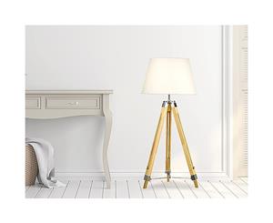 Modern Floor Lamp Wood Tripod Home Bedroom Reading Light 145cm