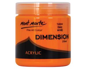 Mont Marte Dimension Acrylic Paint 250ml Pot - Deep Yellow