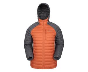 Mountain Warehouse Mens Down Padded Jacket Water Resistant Winter Coat - Burnt Orange