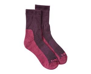 Mountain Warehouse Womens IsoCool Trekker Socks with Highly Breathable Fabric - Burgundy