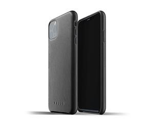 Mujjo Full Leather Slim Case w/ Microfibre Lining For iPhone 11 Pro Max - BLACK