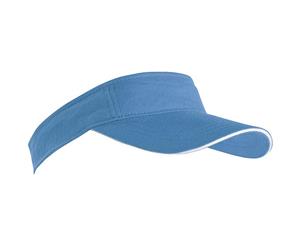 Myrtle Beach Adults Unisex Sandwich Sunvisor (Light Blue/White) - FU269