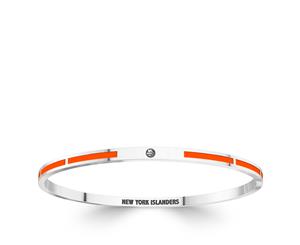 New York Islanders Bangle Bracelet For Women In Sterling Silver Design by BIXLER - Sterling Silver