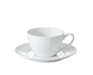 Noritake Conifere Fine White Porcelain Tea Cup & Saucer 200ml