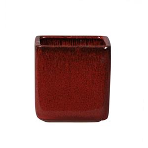 Northcote Pottery 17 x 17cm Wine Red Glazed Oslo Cube