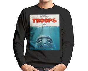 Original Stormtrooper Troops Jaws Parody Men's Sweatshirt - Black