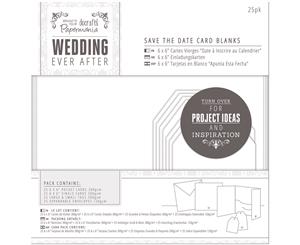 Papermania Ever After Wedding Blank Cards 25/Pkg-White Die-Cut Heart