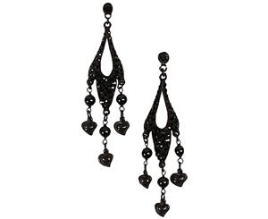 Philippe Audibert Heart Dangle Earrings - Black