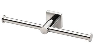 Phoenix RadII Square Plate Double Toilet Roll Holder - Chrome