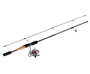 Pink 5ƌ Okuma Steeler XP 2 Piece Fishing Rod and Reel Combo Spooled with Line