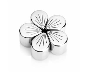 Plum Blossom Petal Stainless Steel Shaped Whisky Chilling Reusable Ice Cubes Pack of 5