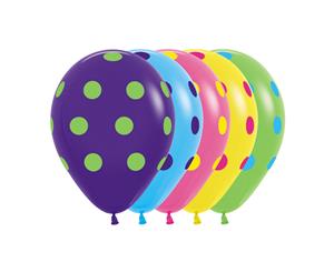 Polka Dots Fashion 30cm Latex Balloons AOP Ink 50pk