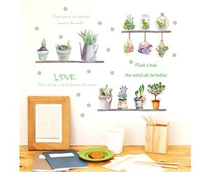 Pot Plant Decals Wall Sticker (Size 126cm x 100cm)