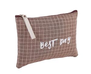 Printed Travel Toiletry Bag for Women - Brown