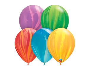 Rainbow Superagate Latex Balloon Assortment Pack of 5