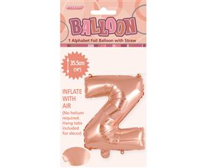 Rose Gold Z Alphabet Foil Balloon 35cm