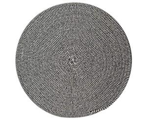 Round Woven Cotton Placemat Black & White 38cm