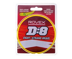 Rovex D8 Braid 150yd 6lb Hi Vis Yellow Fishing Line