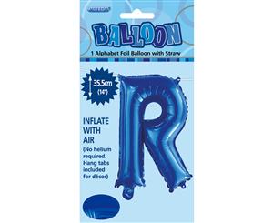 Royal Blue R Alphabet Foil Balloon 35cm