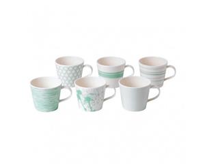 Royal Doulton Pacific Mint and White Mugs 450ml Set of 6