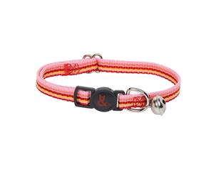 Rufus And Coco Nylon Stripe Cat Collar Red Pink