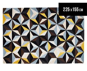 Rug Culture 225x155cm Harlequin Hand Tufted Wool Rug - Blue