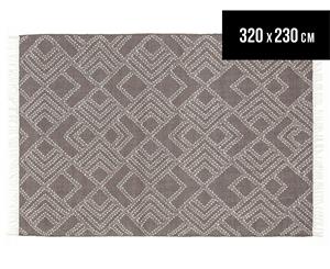 Rug Culture 280x190cm Miller Pure Wool Flatwoven Rug - Grey/Natural White