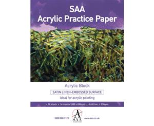 SAA Acrylic Practice Paper Block - 1/4 imperial (11x15"/28x38cm) (380 x 280mm) - 12 sheets