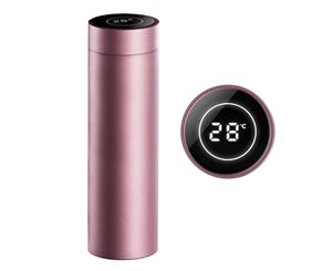 SOGA 500ML Stainless Steel Smart LCD Thermometer Display Bottle Vacuum Flask Thermos Rose Gold