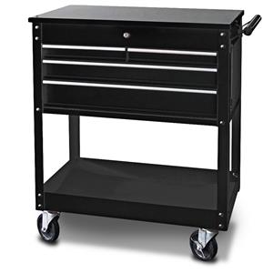 SP Tools 4 Drawer Black Custom Technicians Trolley SP40015