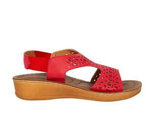 Sail CoraSol Womens Comfort Sandal Laser Cutouts Spendless Shoes - Red