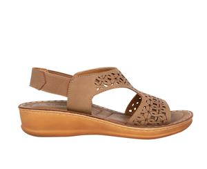 Sail CoraSol Womens Comfort Sandal Laser Cutouts Spendless Shoes - Tan