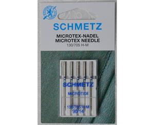 Schmetz Machine Needles MICROTEX Size 90/14 Pack 5 Needles 130/705H-J System