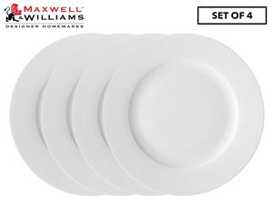 Set of 4 Maxwell & Williams White Basics Round Porcelain 19cm Rim Side Plate