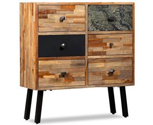 Side Cabinet with 6 Drawers Solid Reclaimed Teak Sideboard Bedroom