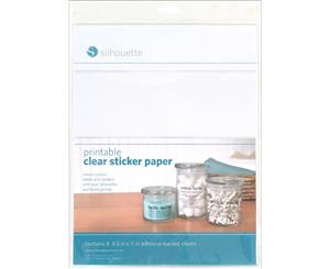 Silhouette Printable Sticker Paper 8.5&quotX11" 8/Pkg-Clear